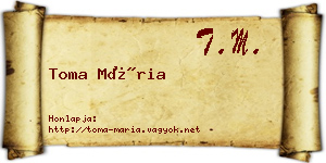 Toma Mária névjegykártya